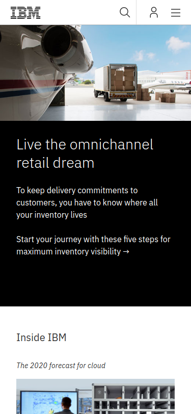 IBM website mobile picture
