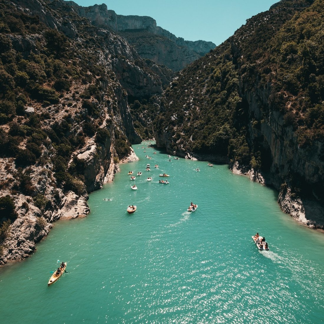 People kayaking on the river