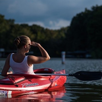 Lady on a kayak