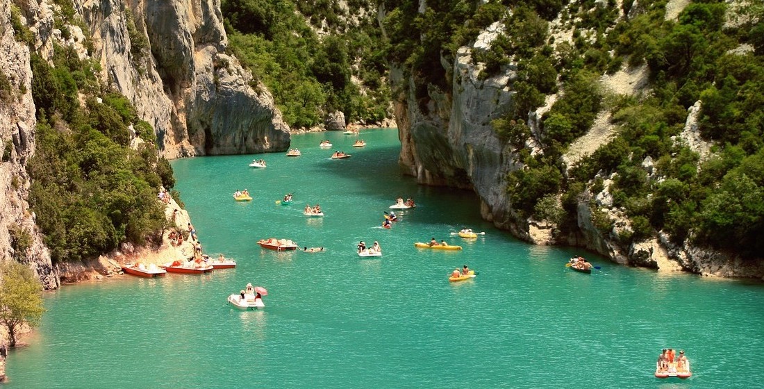 People rafting on the river